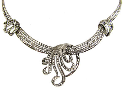 Silver & Marcasite Festoon Necklace