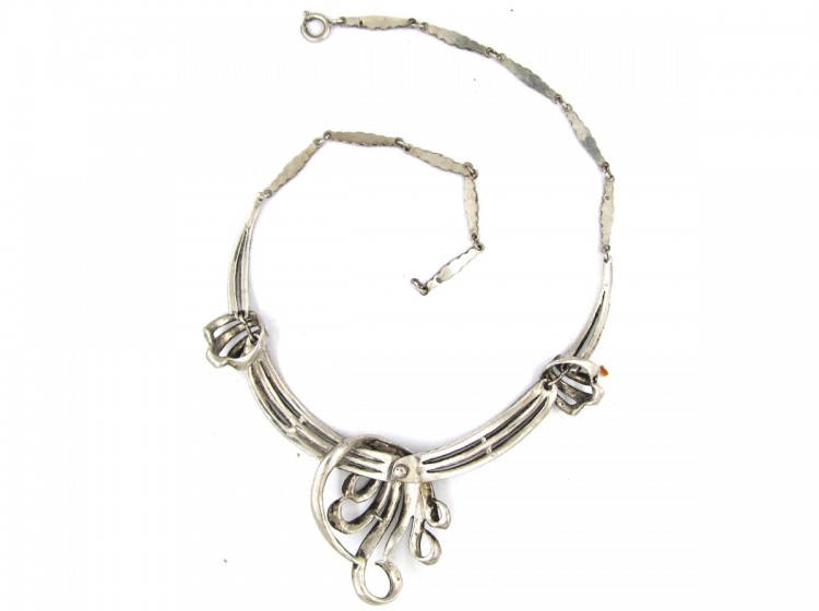 Silver & Marcasite Festoon Necklace