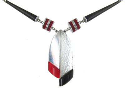 Jakob Bengel Art Deco Metal & Bakelite Necklace