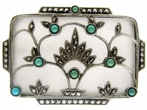 Theodor Fahrner Rock Crystal Turqouise Silver Brooch