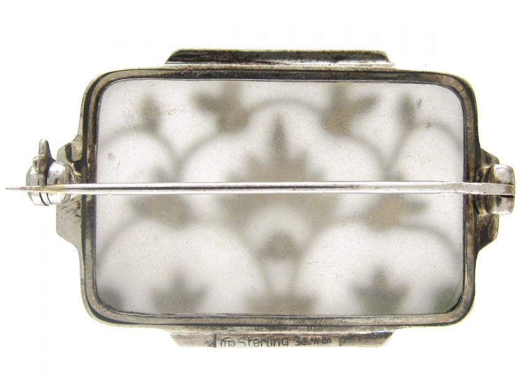 Theodor Fahrner Rock Crystal Turqouise Silver Brooch