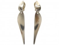 1950s Georg Jensen Long Drop Silver Earrings