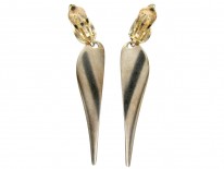 1950s Georg Jensen Long Drop Silver Earrings