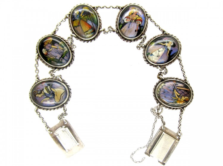 Silver Art Deco Butterfly Wing Bracelet of Ladies