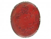 Large Georgian Silver & Carnelian Crested Seal