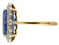 Native-Cut Ceylon Sapphire & Diamond Edwardian Ring