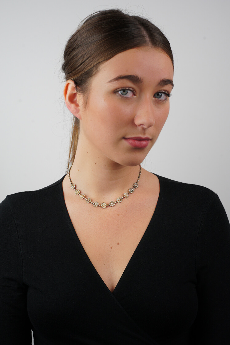 Victorian 15ct Gold & Natural Split Pearl Flower Necklace
