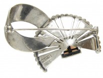 Theodor Fahrner Silver, Marcasite & Opal Brooch