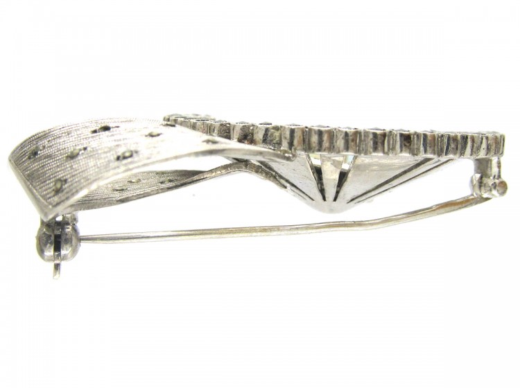 Theodor Fahrner Silver, Marcasite & Opal Brooch
