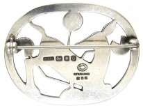 Georg Jensen Silver Deer Brooch
