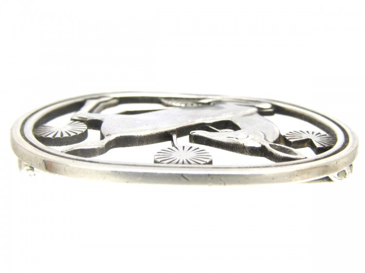 Georg Jensen Silver Deer Brooch