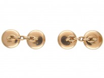 Art Deco 9ct Gold Mother of Pearl Button Cufflinks