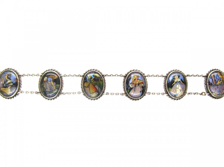 Silver Art Deco Butterfly Wing Bracelet of Ladies