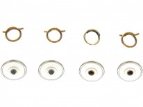 Four 9ct Gold Mother of Pearl & Sapphire Buttons