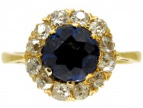 Edwardian Sapphire & Diamond Cluster Ring