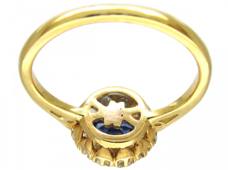 Edwardian Sapphire & Diamond Cluster Ring