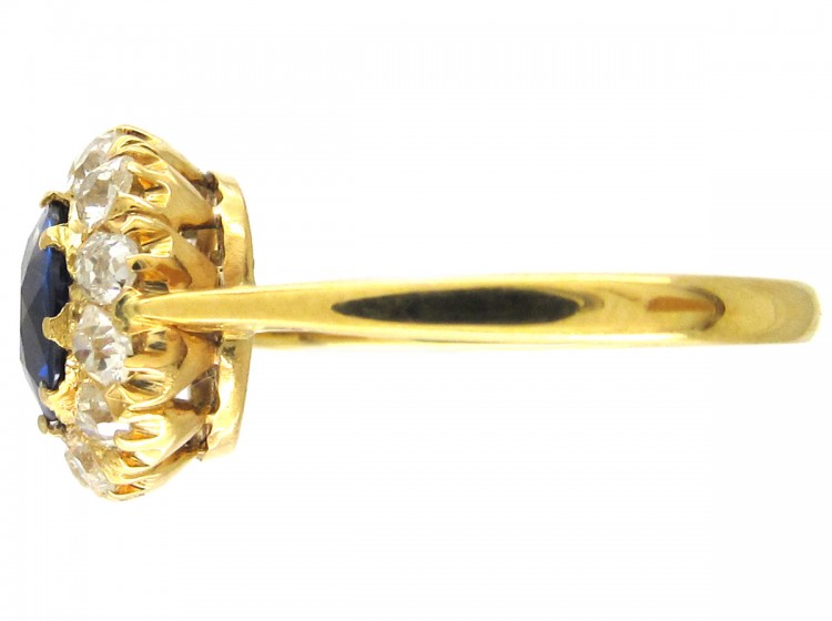 Edwardian Sapphire & Diamond Cluster Ring