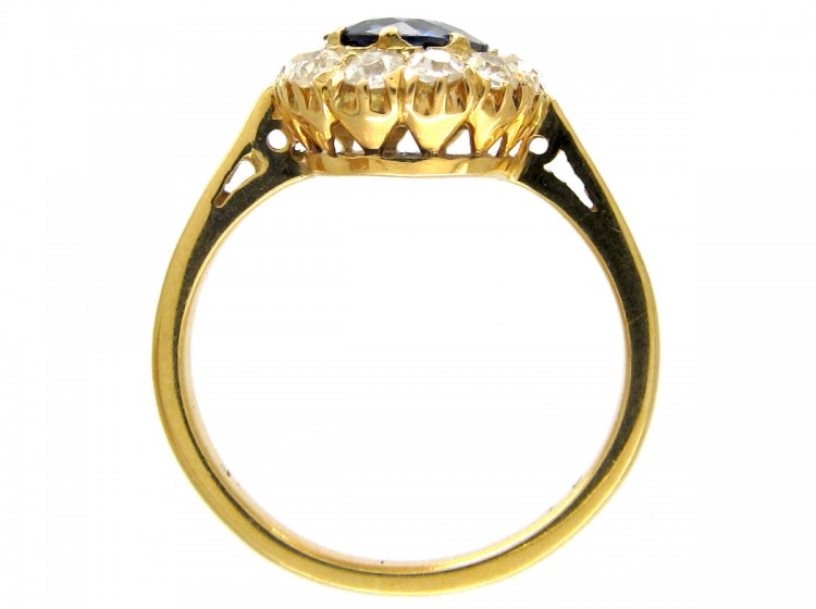 Edwardian Sapphire & Diamond Cluster Ring