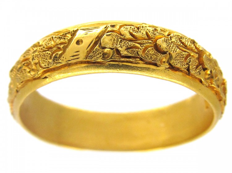 22ct Gold Oak Leaf Design Victorian Ring