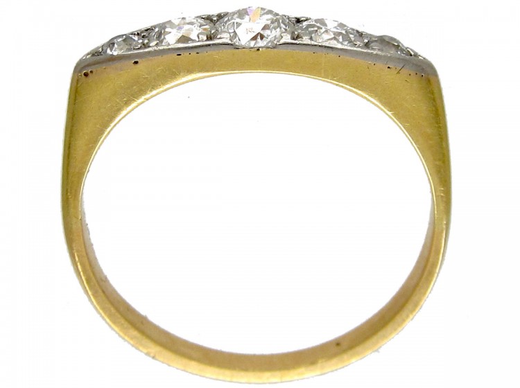 Five Stone Diamond Art Deco Ring