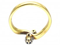 Art Nouveau Sapphire & Diamond Twist Ring