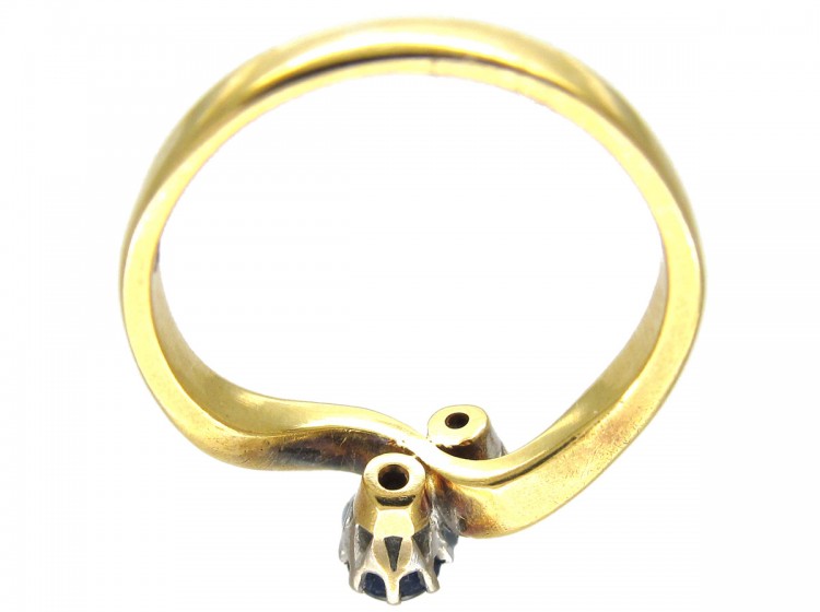 Art Nouveau Sapphire & Diamond Twist Ring