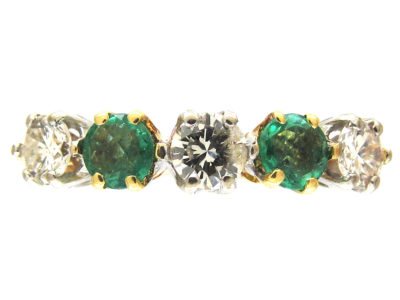 Emerald & Diamond Five Stone Ring