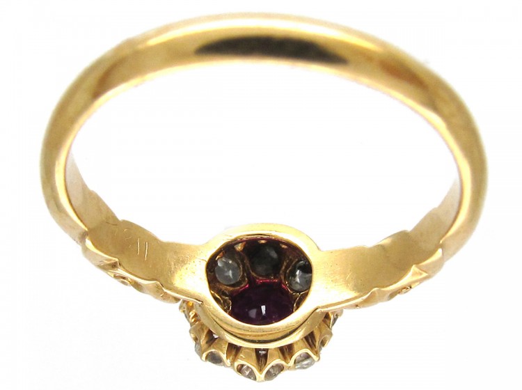 Edwardian Ruby & Diamond Cluster Ring