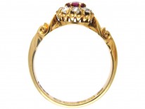 Edwardian Ruby & Diamond Cluster Ring