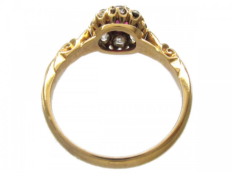 Edwardian Ruby & Diamond Cluster Ring