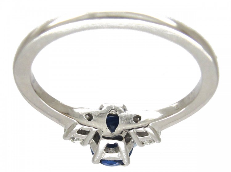 Sapphire & Diamond Three Stone Ring