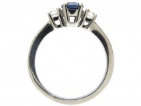 Sapphire & Diamond Three Stone Ring
