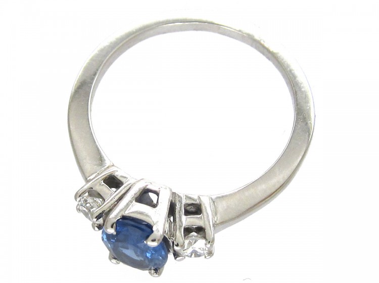 Sapphire & Diamond Three Stone Ring