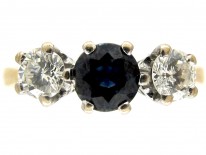 Sapphire & Diamond Three Stone Ring