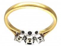 Sapphire & Diamond Three Stone Ring