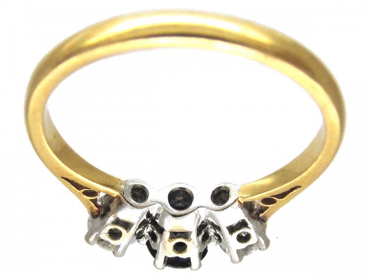 Sapphire & Diamond Three Stone Ring