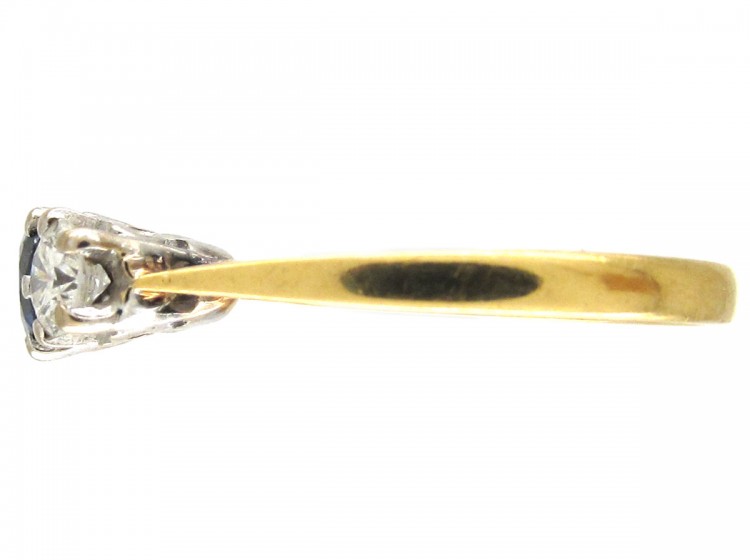 Sapphire & Diamond Three Stone Ring