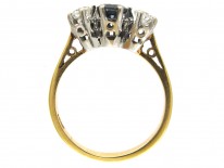 Sapphire & Diamond Three Stone Ring