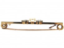 Edwardian Diamond & Natural Pearl Brooch