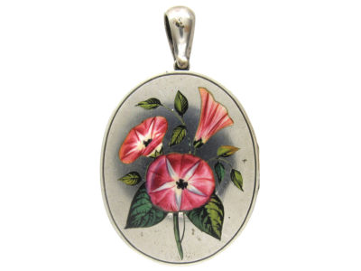 Victorian Silver & Enamel Oval Locket