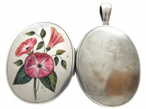 Victorian Silver & Enamel Oval Locket