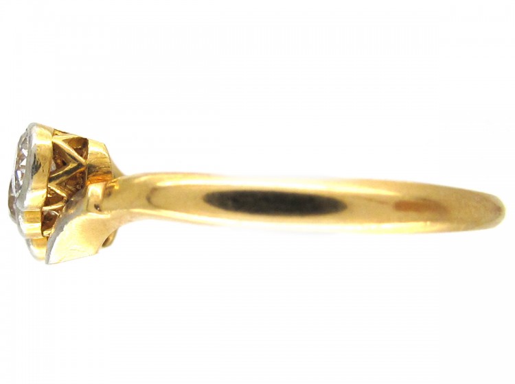 Three Stone Diamond Crossover Ring