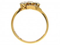 Three Stone Diamond Crossover Ring