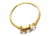 Three Stone Diamond Crossover Ring