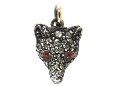 Diamond & Enamel Fox Head Charm