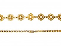 Victorian 15ct Gold & Natural Split Pearl Flower Necklace