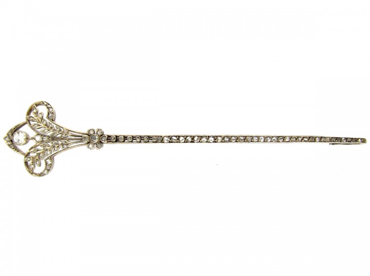 Edwardian Diamond Set Fleurs de Lys Brooch
