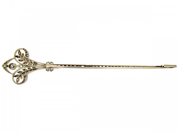 Edwardian Diamond Set Fleurs de Lys Brooch