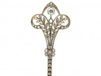 Edwardian Diamond Set Fleurs de Lys Brooch