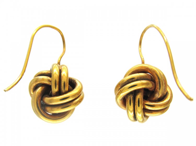15ct Gold Victorian Flower Knot Earrings